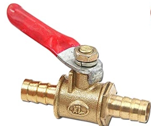 (image for) 1/4'' x 1/4'' Turn Barbed Forged Brass In Line co2 valve